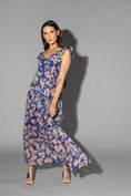 Load image into Gallery viewer, DRAMA THE LABEL MID SUMMER DRESS CYAN FLOWER Women Dresses & Jumpsuits - Zeke Collection NZ
