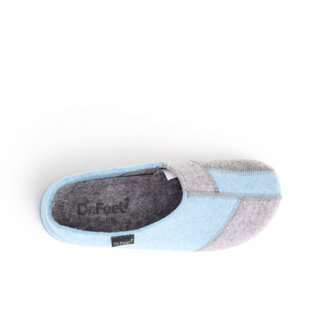 DR FEET HILDA LT BLUE COMBO - Women slippers - Collective Shoes 