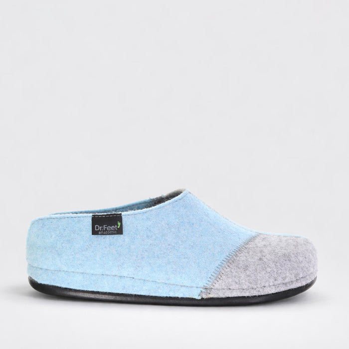DR FEET HILDA LT BLUE COMBO - Women slippers - Collective Shoes 