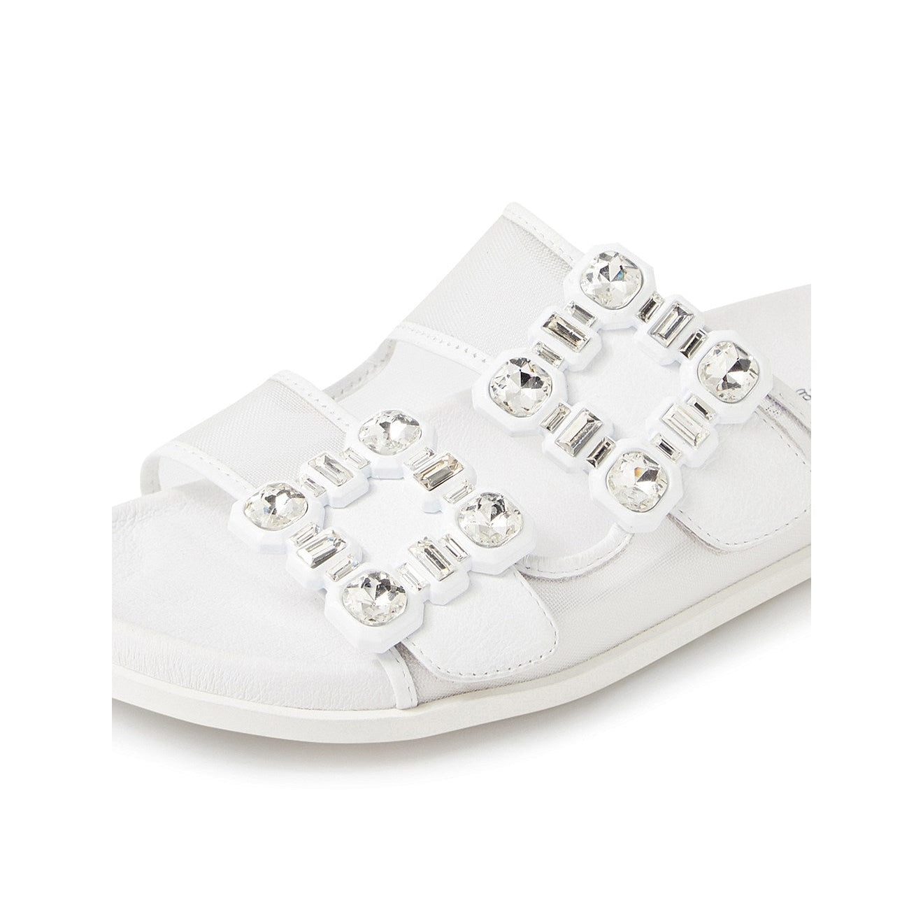 DJANGO & JULIETTE TOLINE WHITE MESH - Women slippers - Collective Shoes 