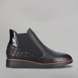 LE SANSA RALLY BLACK CROC - Women Boots - Collective Shoes 