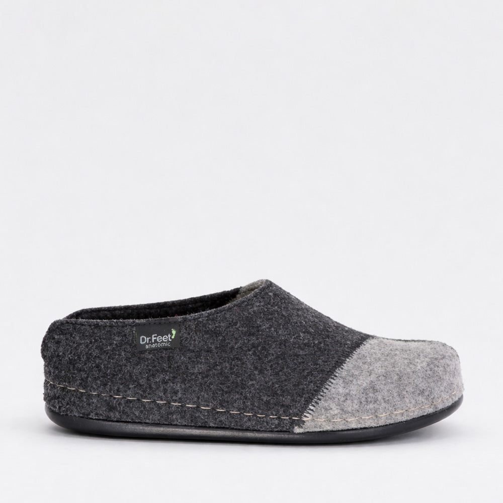 DR FEET HILDA GREY MIX - Women slippers - Collective Shoes 