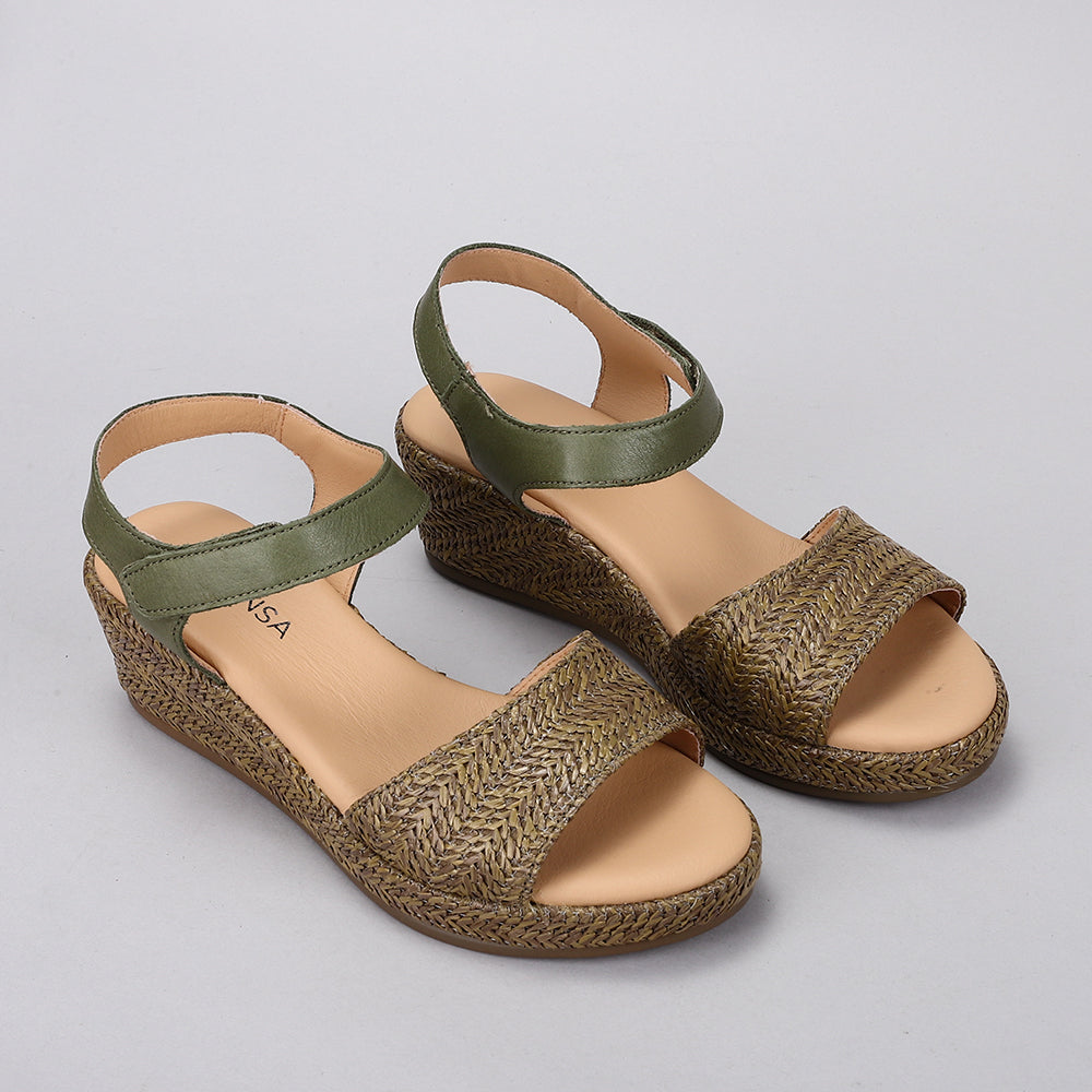 LE SANSA PILIA KHAKI - Women Sandals - Collective Shoes 