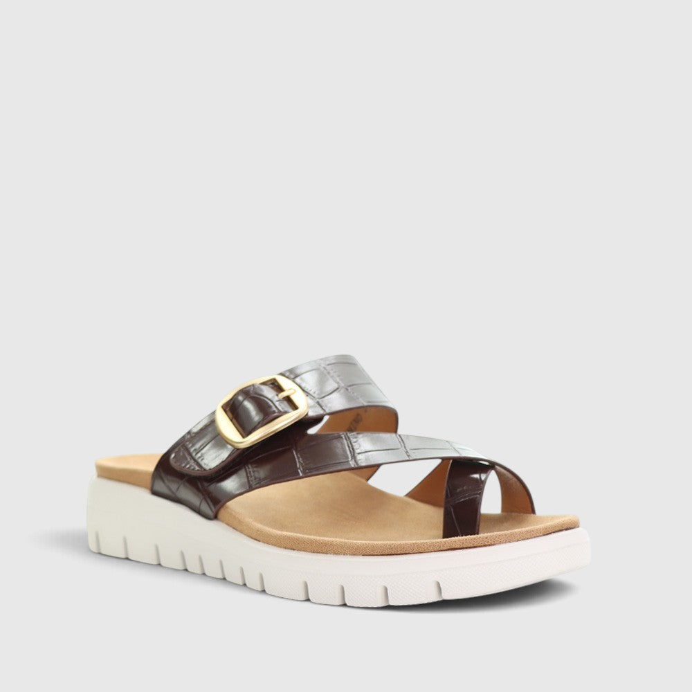 CC RESORTS DOMINO CHOCOLATE CROC - Women Slides - Collective Shoes 