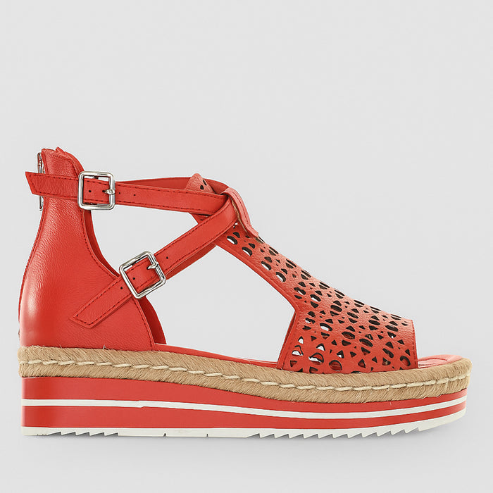 DJANGO & JULIETTE ACCRA RED - Women Sandals - Collective Shoes 