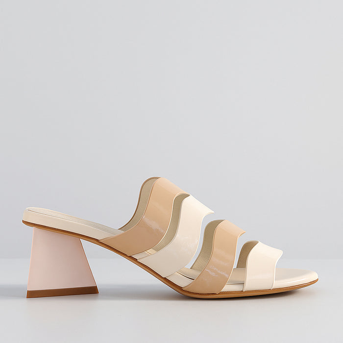 DJANGO & JULIETTE IKKIA IVORY CAFE PATENT - Women Heels - Collective Shoes 
