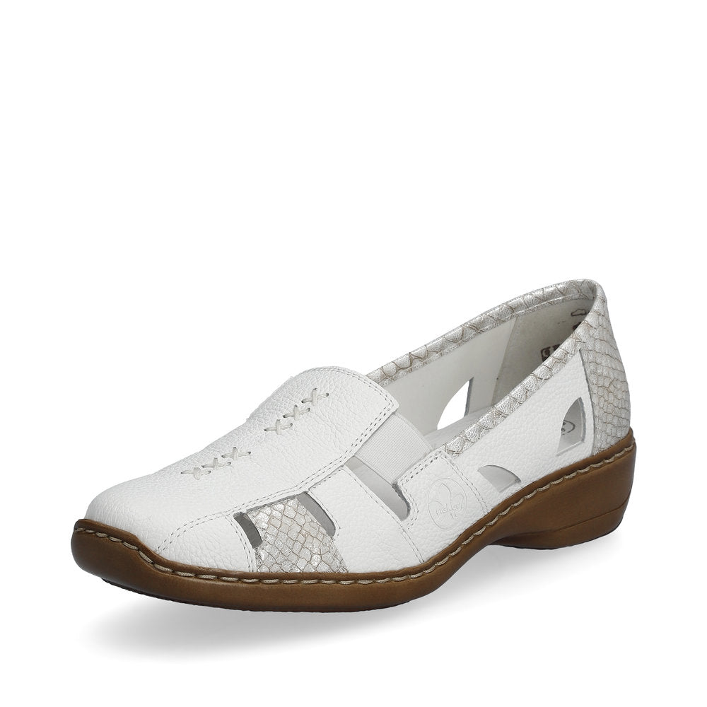 RIEKER 41385-60 WHITE - Women Slip-ons - Collective Shoes 