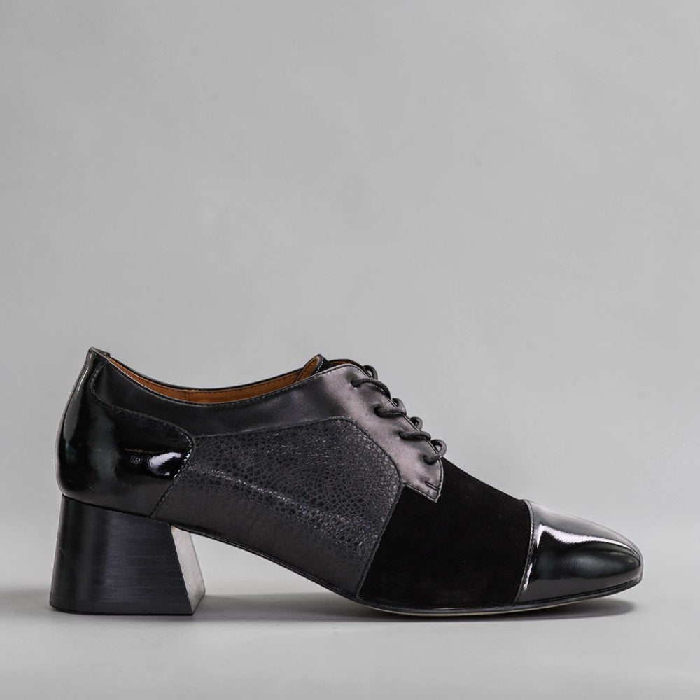 BRESLEY PEG BLACK MIX - Women Heels - Collective Shoes 