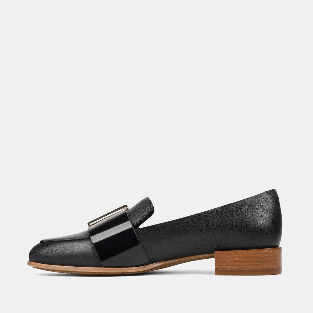 HUSH PUPPIES MAPLE BLACK/BLACK PATENT - Women Loafers - Collective Shoes 