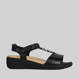 ZIERA NAVVON BLACK - Women Sandals - Collective Shoes 