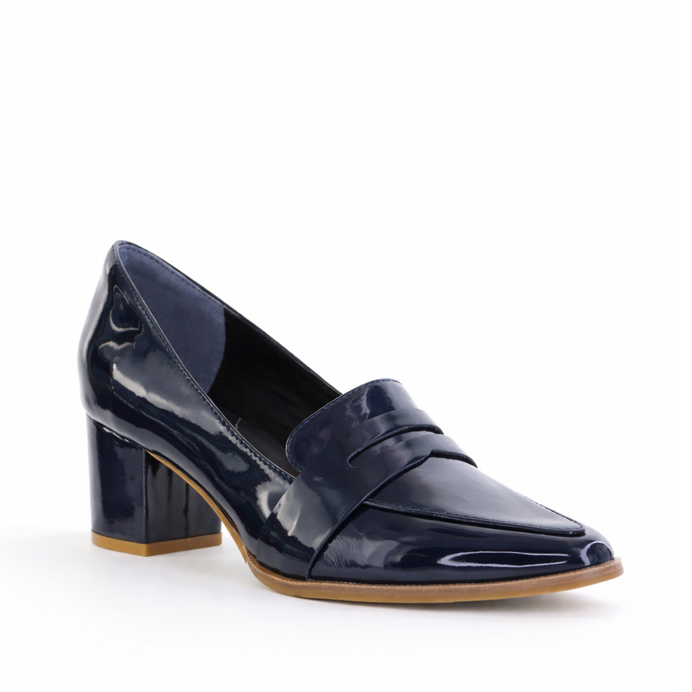 ZIERA VAMITY NAVY PATENT - Women Heels - Collective Shoes 