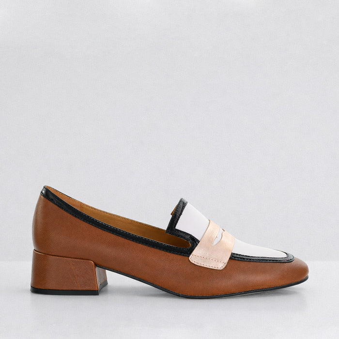 BRESLEY DENIAL BROWN MULTI - Women Loafers - Collective Shoes 