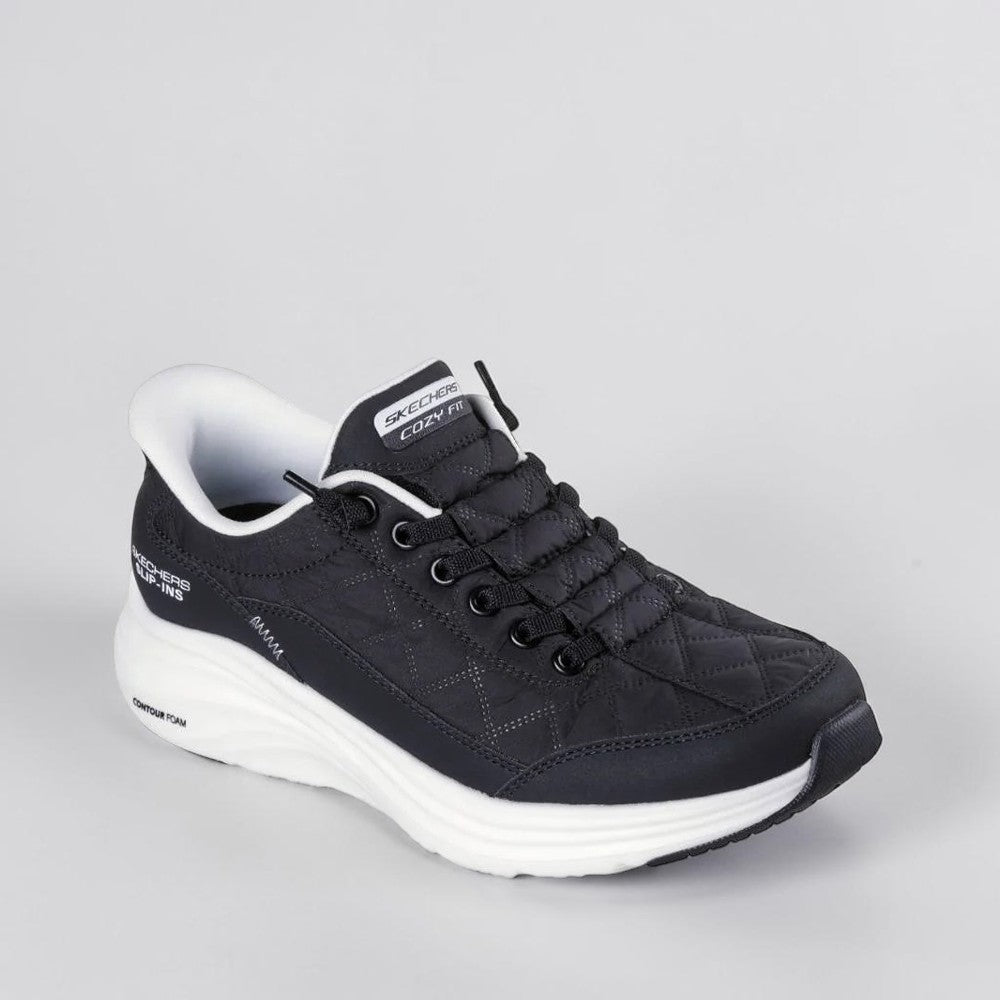 SKECHERS CONTOUR FOAM COZY FIT BLACK/WHITE - Women Sneakers - Collective Shoes 