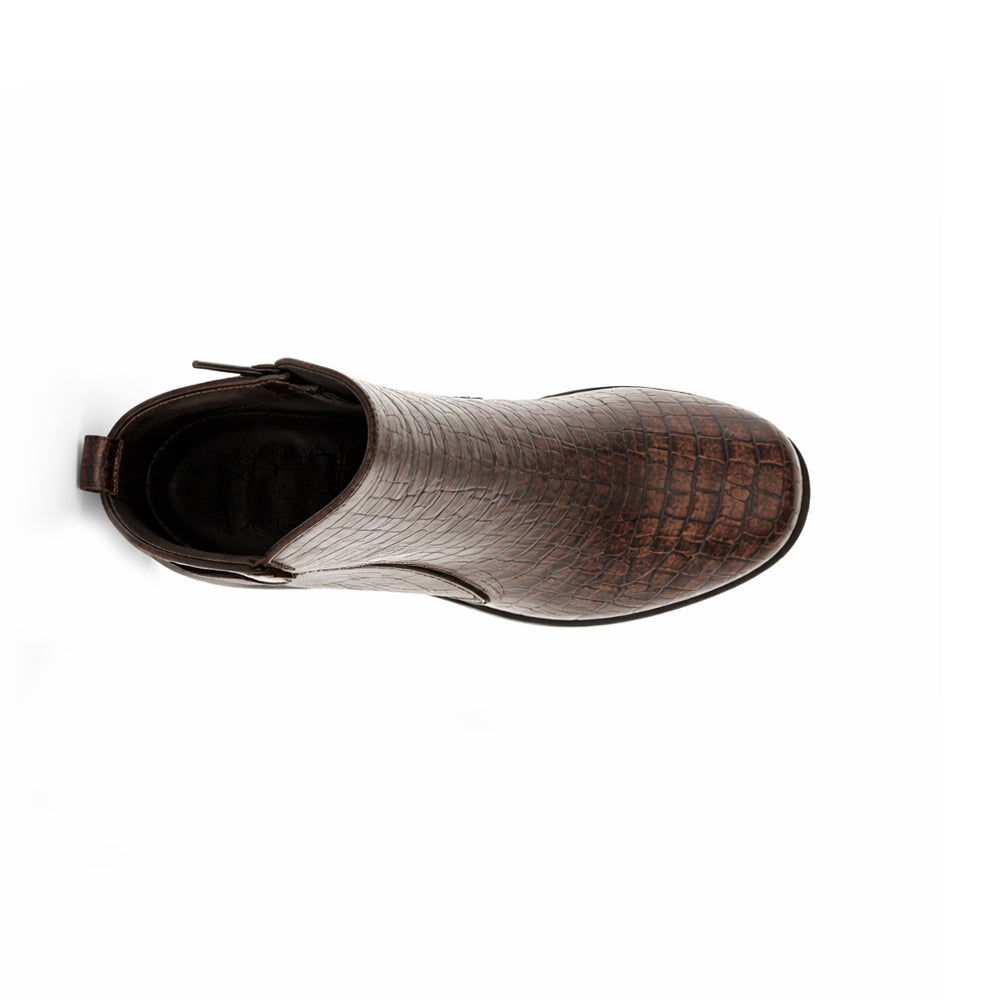 BRESLEY PUZZLE BRONZE CROC - Women Boots - Collective Shoes 