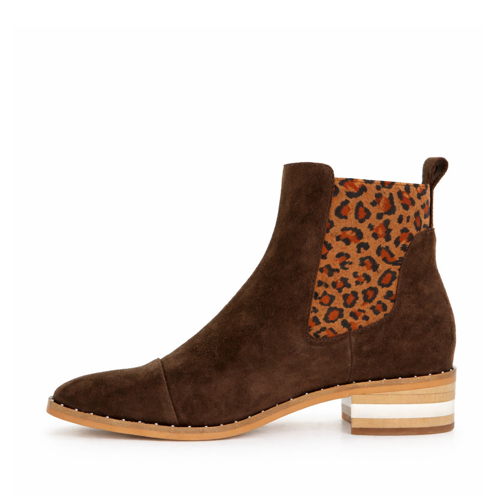 DJANGO & JULIETTE FORDA CHOC-LEOPARD - Women Boots - Collective Shoes 