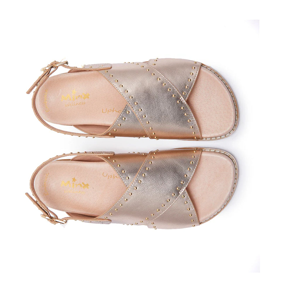 MINX THRIVE ROSEGOLD GOLD STUDS - Women Sandals - Collective Shoes 