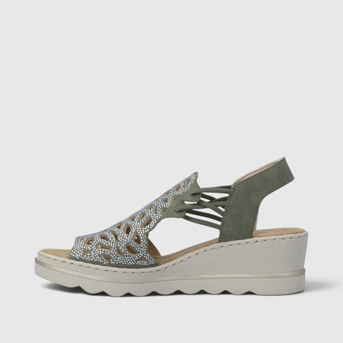 RIEKER WEMBLEY 67465/52 OLIVE GREEN - Women Sandals - Collective Shoes 