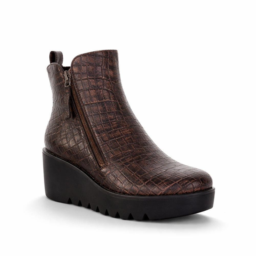 BRESLEY PUZZLE BRONZE CROC - Women Boots - Collective Shoes 