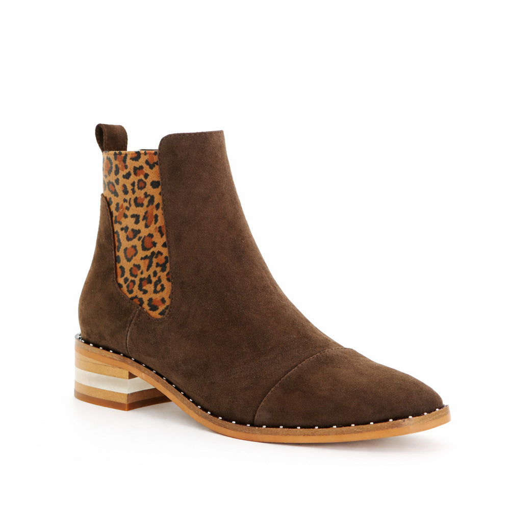 DJANGO & JULIETTE FORDA CHOC-LEOPARD - Women Boots - Collective Shoes 