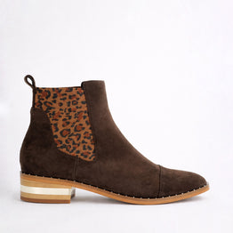DJANGO & JULIETTE FORDA CHOC-LEOPARD - Women Boots - Collective Shoes 