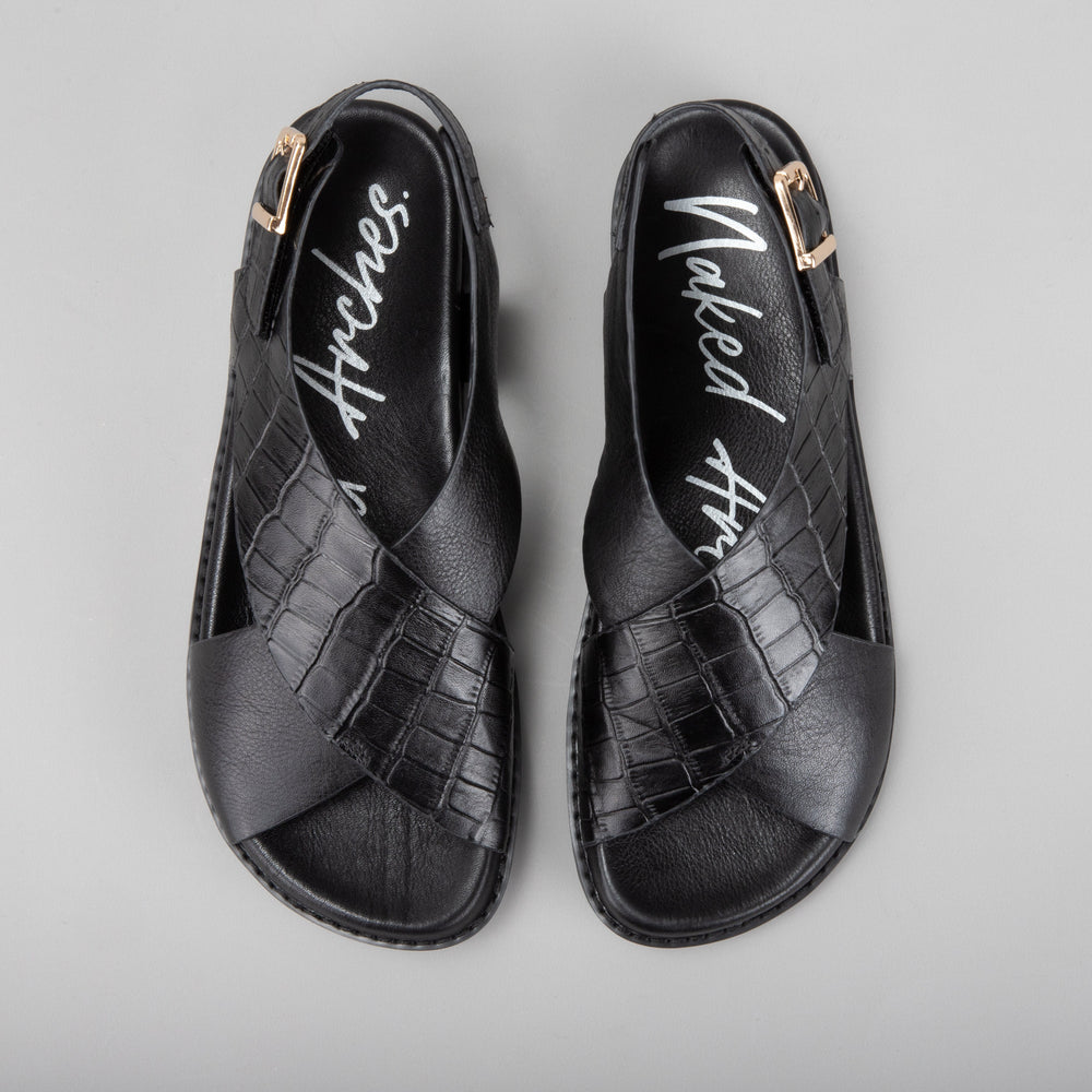 NAKED ARCHES ZIGILIA BLACK CROC