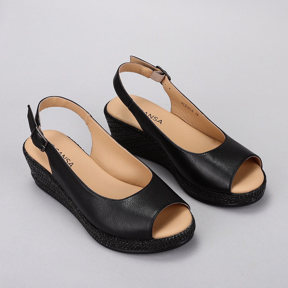LE SANSA PETUNIA BLACK - Women Sandals - Collective Shoes 