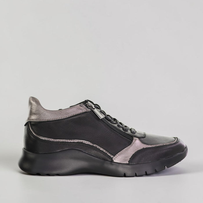 ZIERA PELLS BLACK PEWTER - Women Sneakers - Collective Shoes 