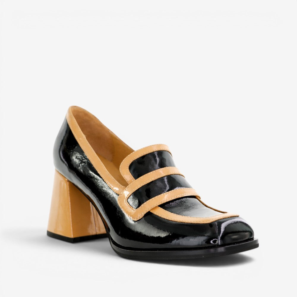 TAMARA LONDON BERGEN BLACK TAN PAT