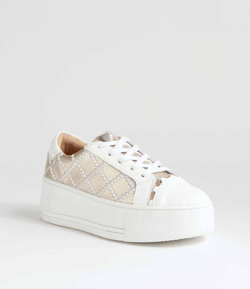 ALFIE & EVIE FRANKIE WHITE GOLD - Women sneakers - Collective Shoes 