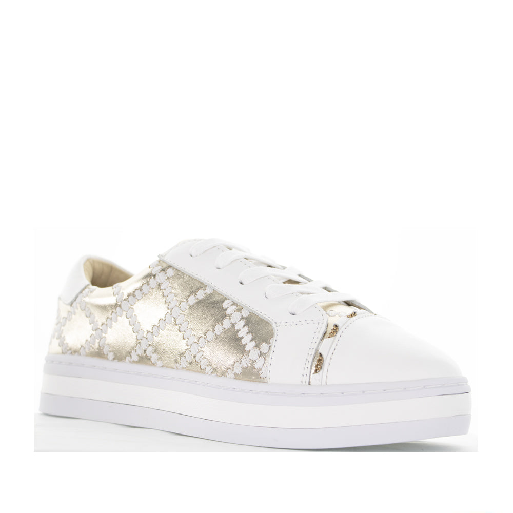 ALFIE & EVIE PLEAT WHITE GOLD - Women sneakers - Collective Shoes 