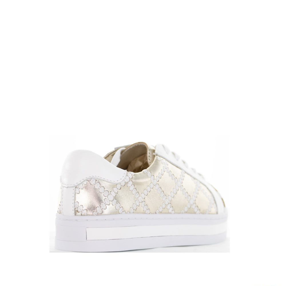 ALFIE & EVIE PLEAT WHITE GOLD - Women sneakers - Collective Shoes 