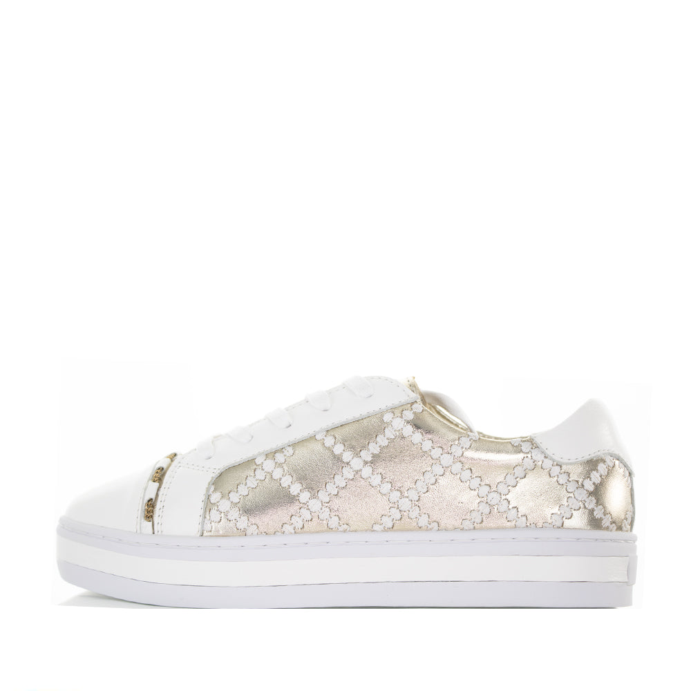 ALFIE & EVIE PLEAT WHITE GOLD - Women sneakers - Collective Shoes 