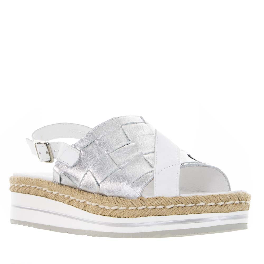 DJANGO & JULIETTE AMES WHITE SILVER - Women Sandals - Collective Shoes 
