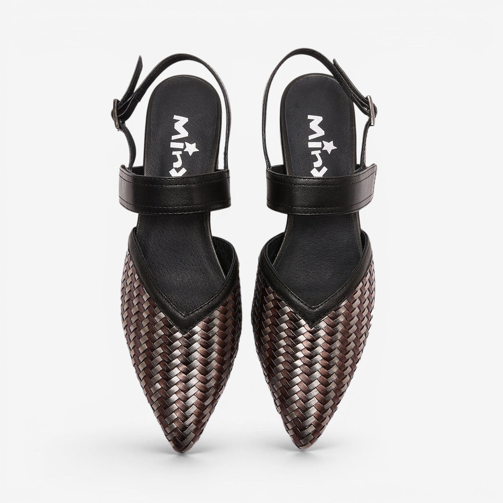 MINX ALISSA BLACK BRONZE PEWTER WEAVE