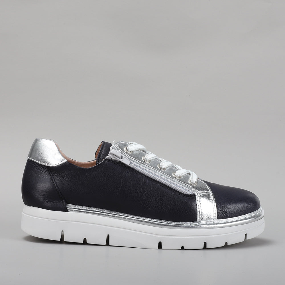 LESANSA BEAGLE NAVY SILVER - Women sneakers - Collective Shoes 