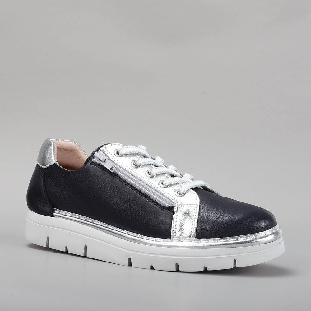 LESANSA BEAGLE NAVY SILVER - Women sneakers - Collective Shoes 