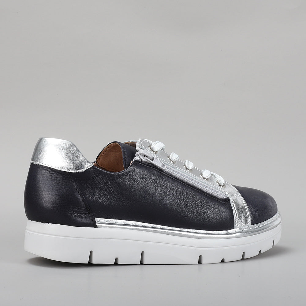 LESANSA BEAGLE NAVY SILVER - Women sneakers - Collective Shoes 