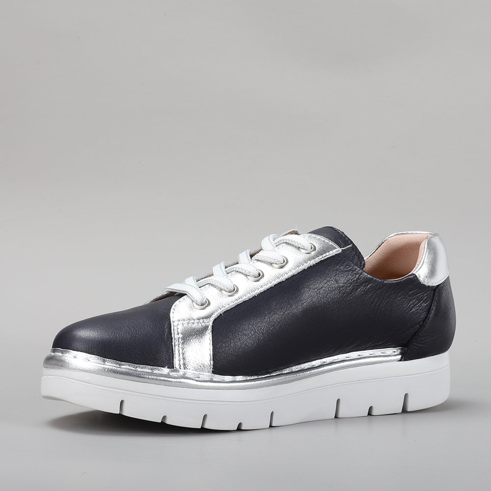 LESANSA BEAGLE NAVY SILVER - Women sneakers - Collective Shoes 