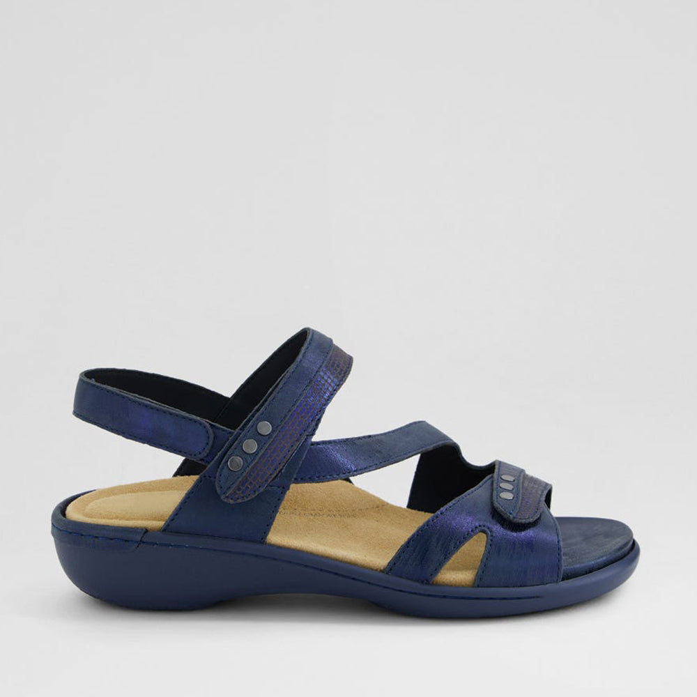 ZIERA BEAUX NAVY SCRATCH CUT - Women Sandals - Collective Shoes 