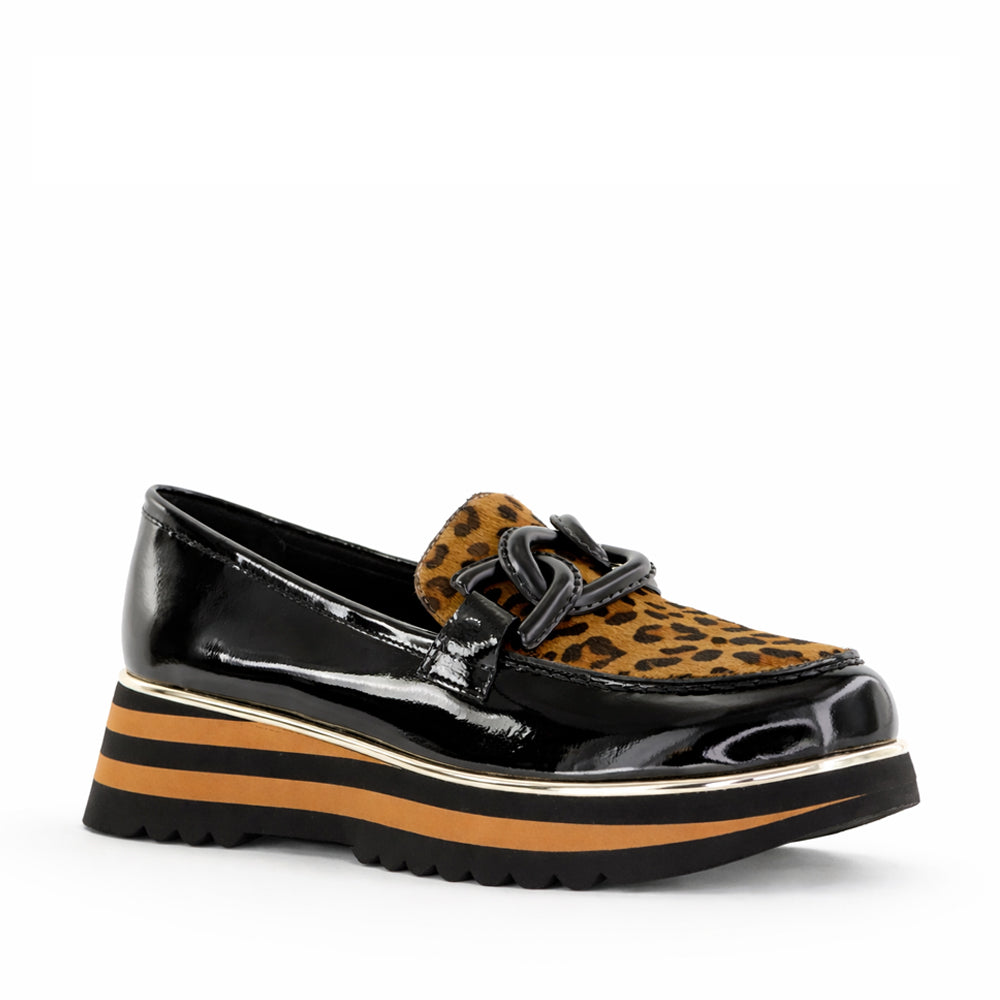 DJANGO & JULIETTE EAILA BLACK TAN - Women Loafers - Collective Shoes 
