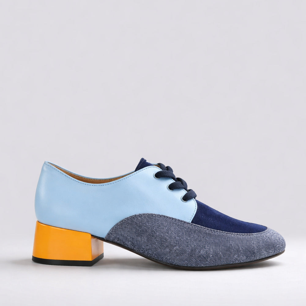 BRESLEY DESTER BLUE MULTI - Women Oxford / Brogue Shoes - Collective Shoes 