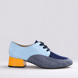 BRESLEY DESTER BLUE MULTI - Women Oxford / Brogue Shoes - Collective Shoes 