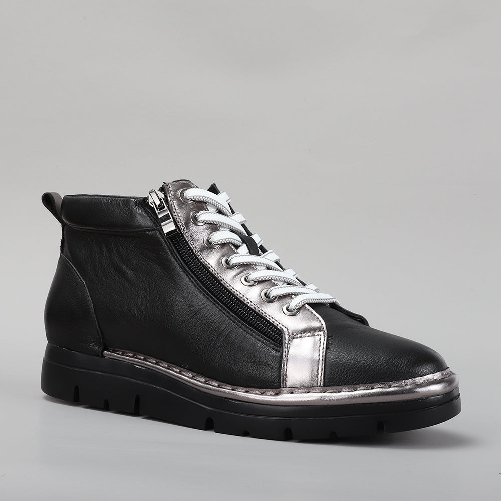 LESANSA BOBBY BLACK PEWTER - Women Boots - Collective Shoes 