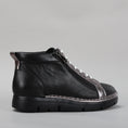 Load image into Gallery viewer, LESANSA BOBBY BLACK PEWTER - Women Boots - Collective Shoes 

