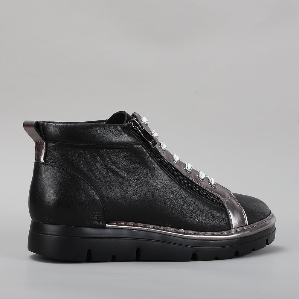 LESANSA BOBBY BLACK PEWTER - Women Boots - Collective Shoes 