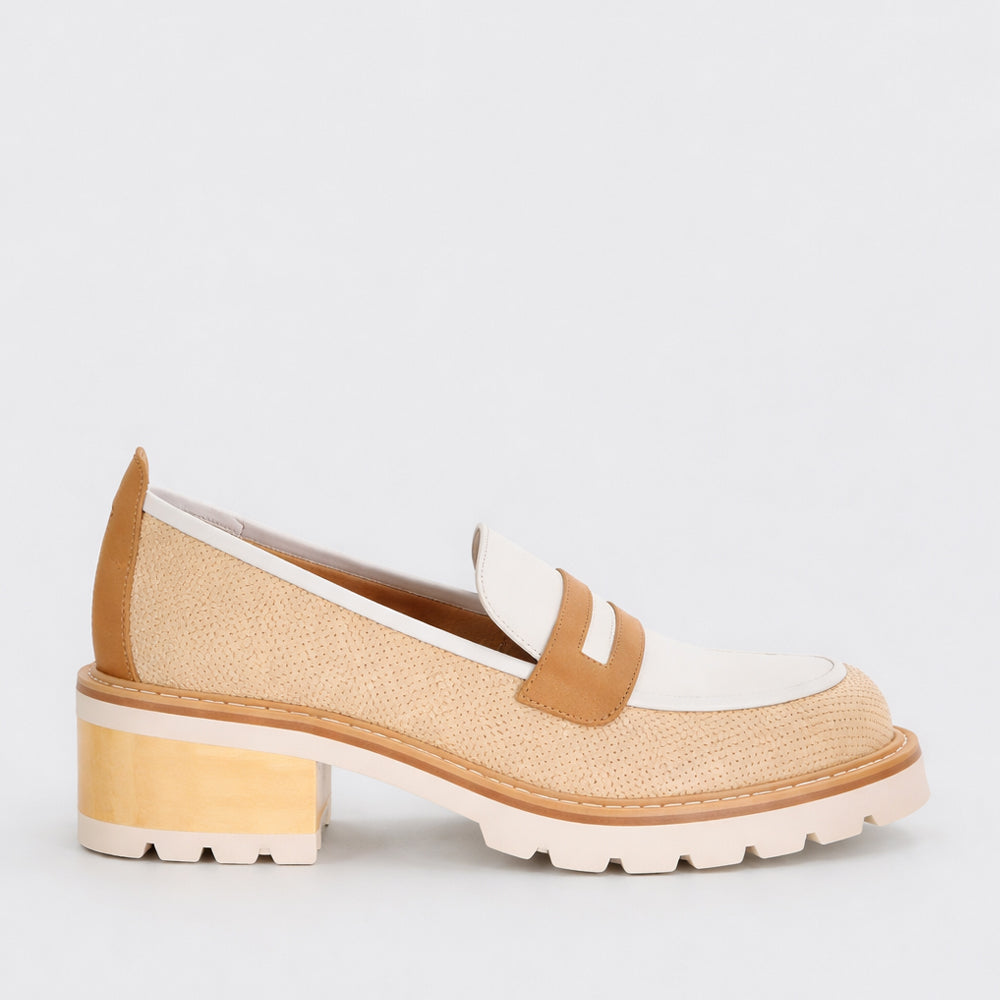 BRESLEY DELMIRA BEIGE COMBO - Women Loafers - Collective Shoes 