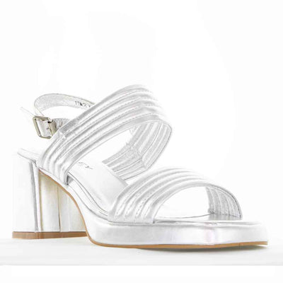 BRESLEY PINCH SOFT SILVER - Women Sandals - Collective Shoes 