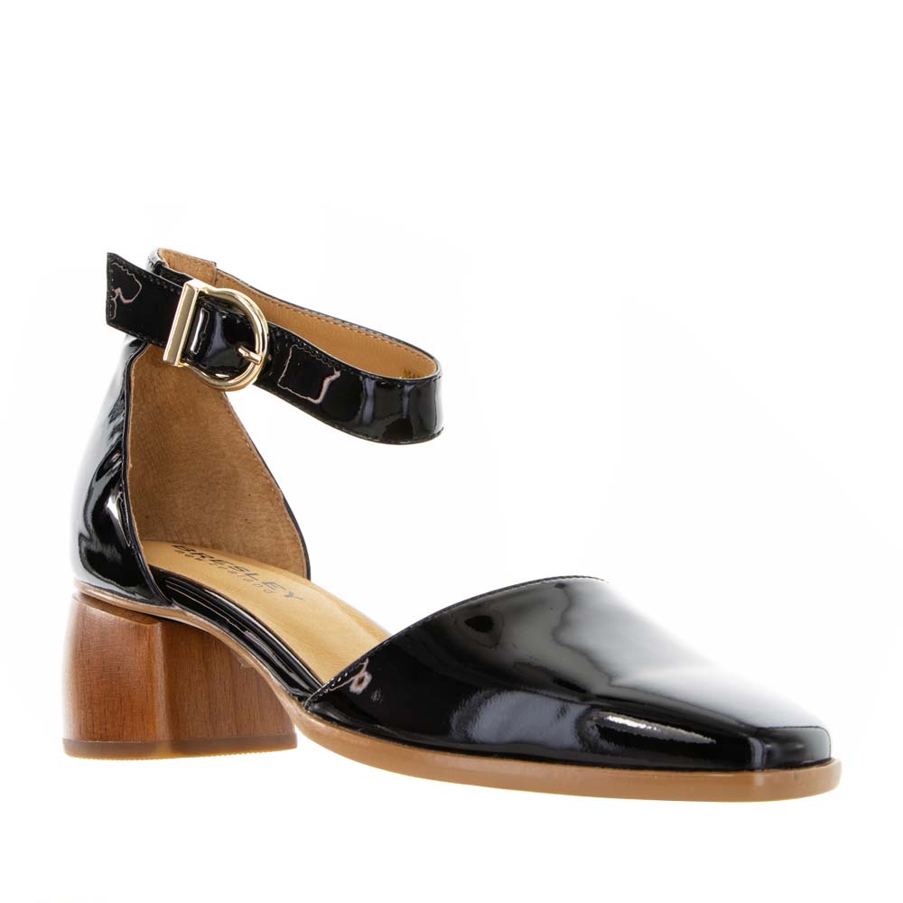 BRESLEY PLISSE BLACK PATENT - Women Sandals - Collective Shoes 