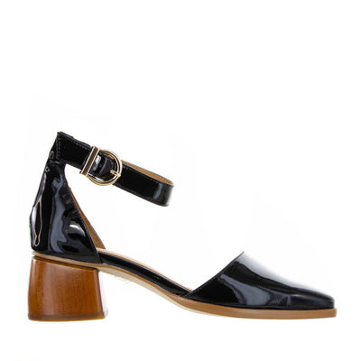 BRESLEY PLISSE BLACK PATENT - Women Sandals - Collective Shoes 