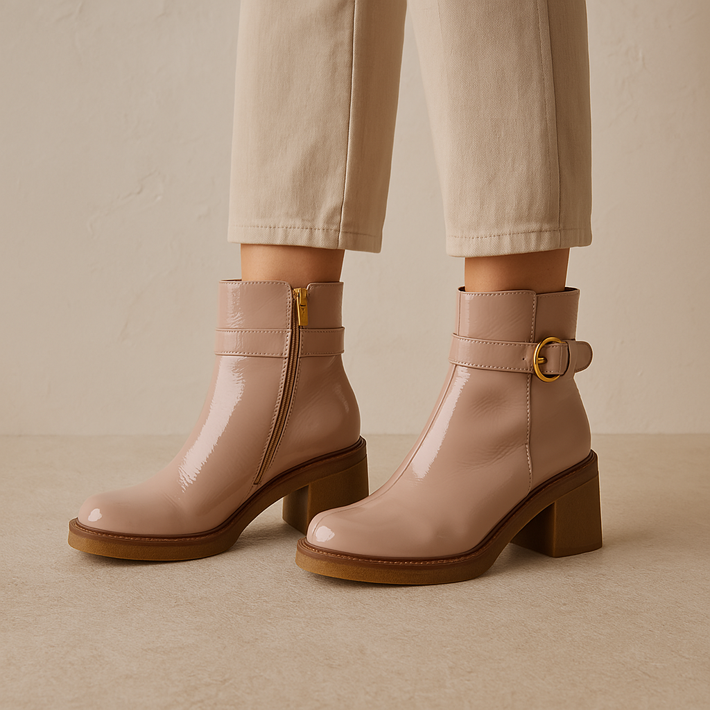 BRESLEY DARNIE NUDE PATENT - Women Boots - Collective Shoes 